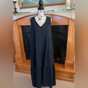 Marine Layer Black Sleeveless Tiered Dress